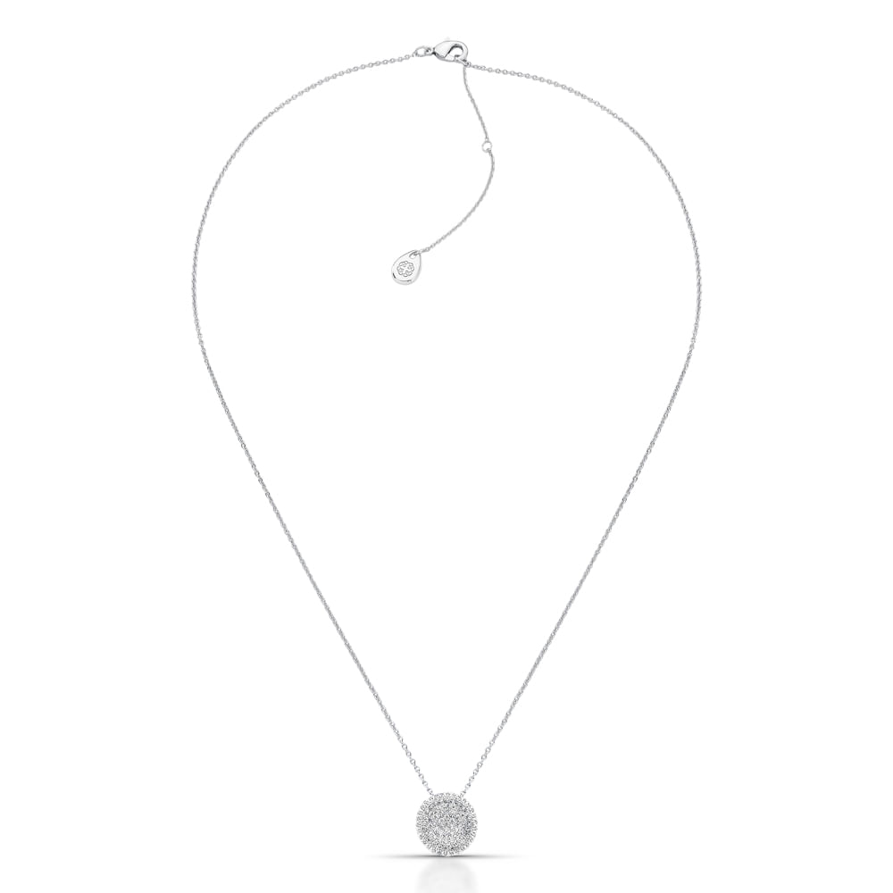 Colar em Rodio com Pingente Cravejado por Zirconias Incolores - CO07030019RHZI